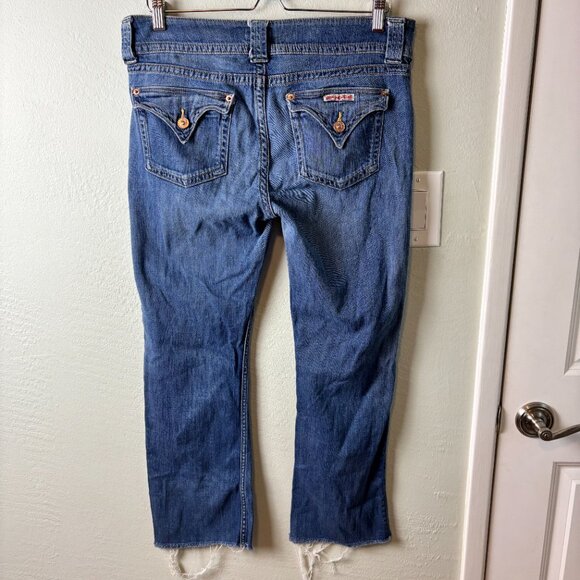 Hudson Jeans Signature Petite Bootcut Size 32 Blue Denim Frayed Hem - Picture 6 of 7